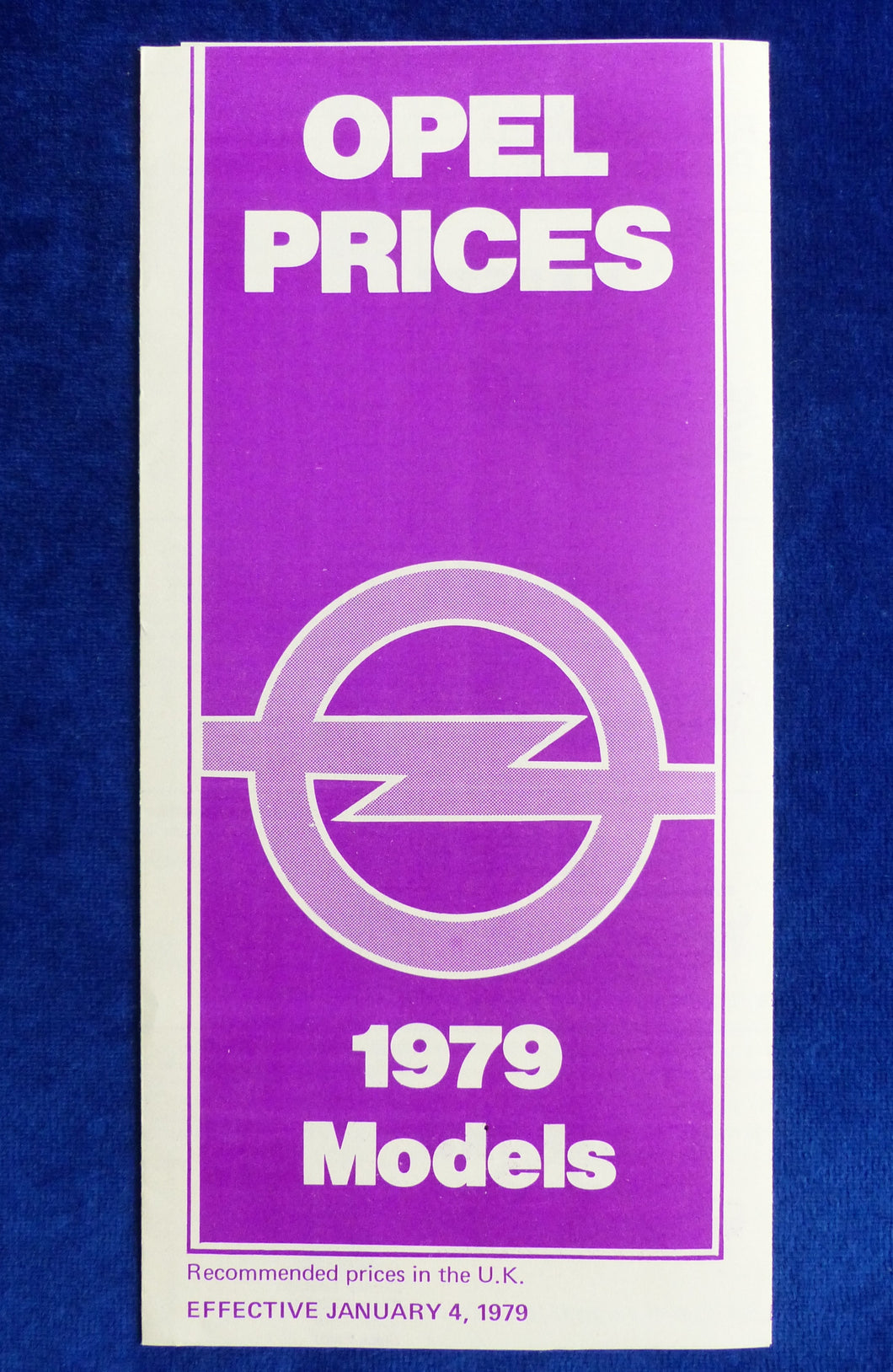 Opel Prices 1979 Kadett Ascona Manta Rekord - Prospekt Brochure 01.1979 England