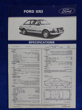 Lade das Bild in den Galerie-Viewer, Ford XR3 - Specifications MY 1983 - Prospekt Brochure 11.1982 Südafrika
