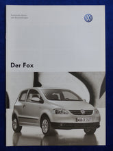 Lade das Bild in den Galerie-Viewer, VW Fox - Technische Daten &amp; Ausstattungen MJ 2006 - Prospekt Brochure 12.2005
