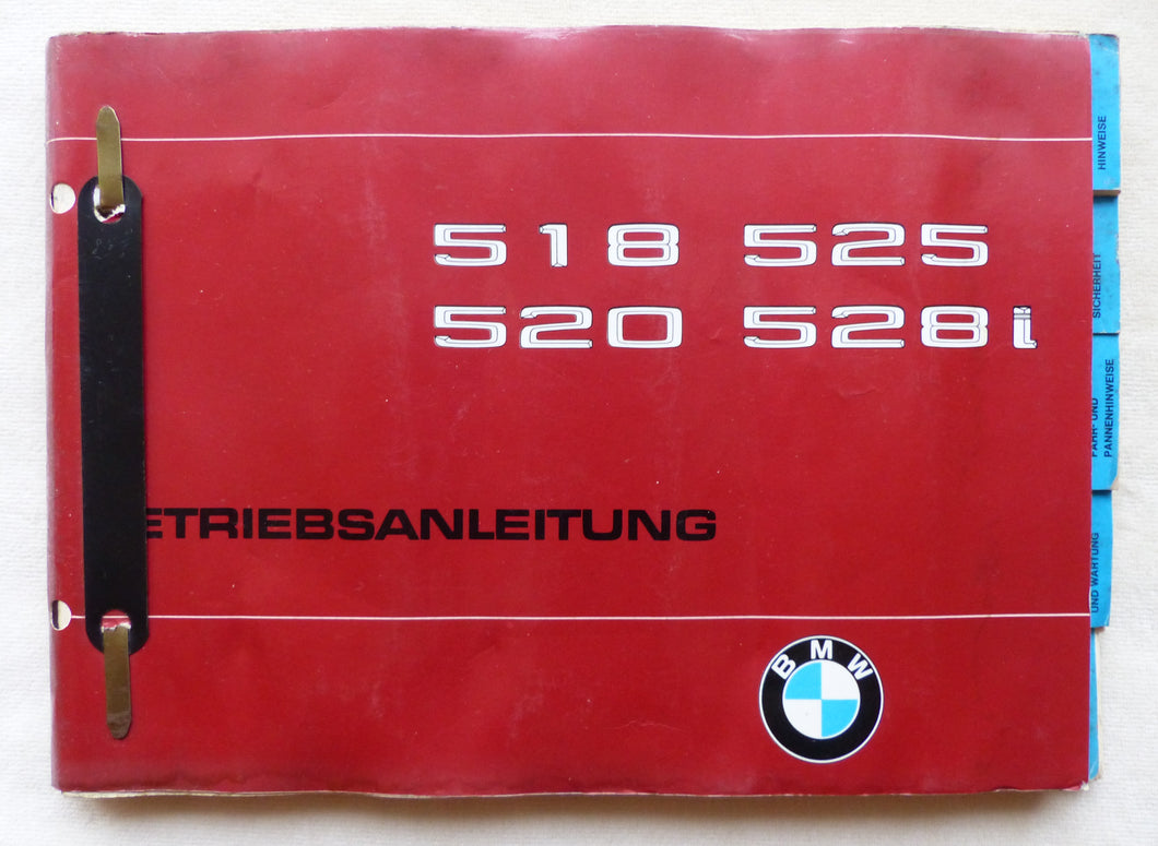 BMW 5er 518 520 525 528i Typ E12 MJ 1980 - Betriebsanleitung Handbuch 08.1979
