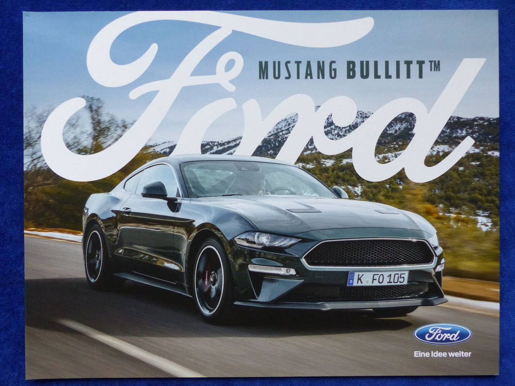 Ford Mustang Bullitt MJ 2019 Limited Edition - Prospekt Brochure 10.2018