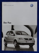 Lade das Bild in den Galerie-Viewer, VW Fox - Preisliste MJ 2008 - Prospekt Brochure 11.2007

