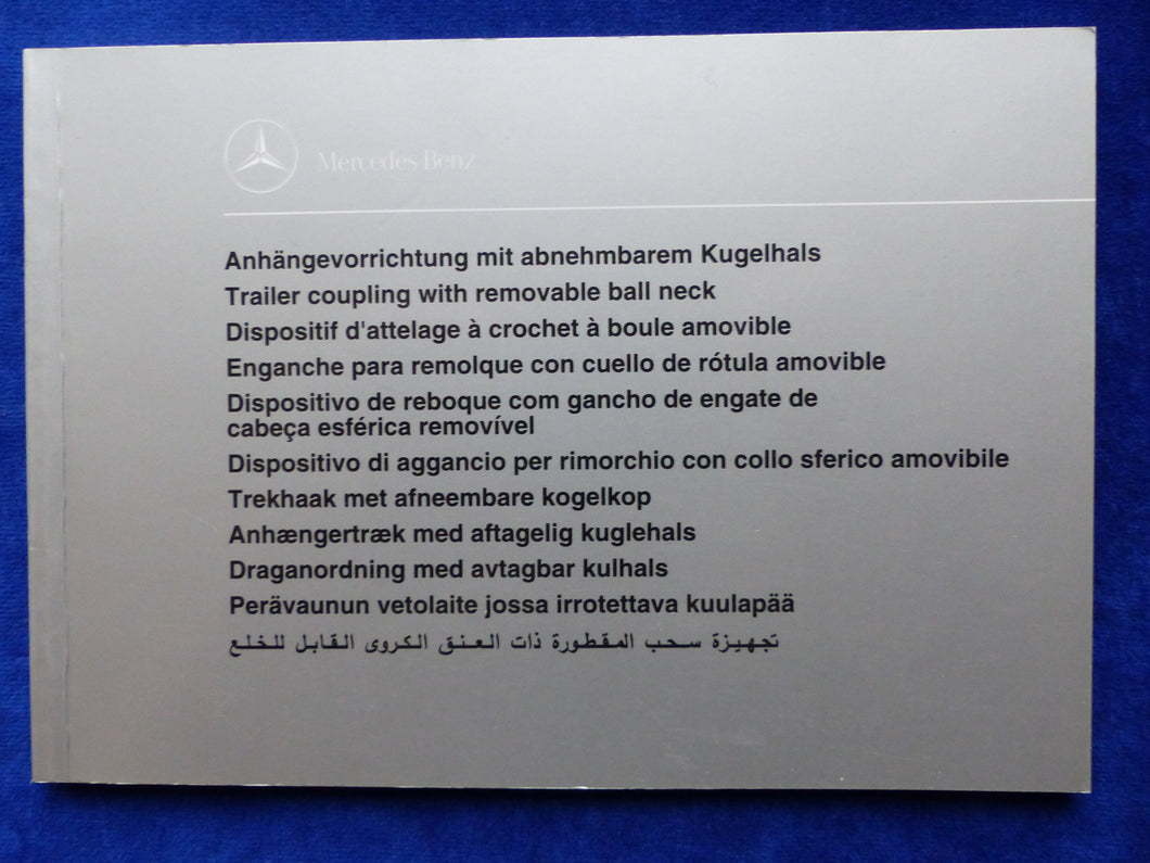 Mercedes-Benz Anhängevorrichtung 202 124 140 - Betriebsanleitung Handbuch 1993