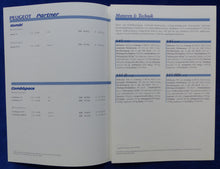 Lade das Bild in den Galerie-Viewer, Peugeot Partner Kombi Combispace MJ 2000 - Prospekt + Preisliste 12.1999

