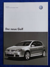 Lade das Bild in den Galerie-Viewer, VW Golf FSI TDI - Preisliste MJ 2004 - Prospekt Brochure 08.2003
