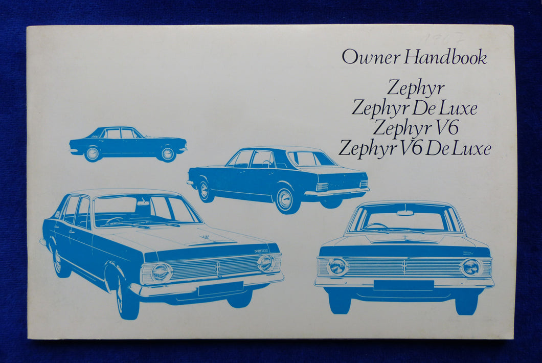 Ford 1968 Zephyr V6 - UK-Betriebsanleitung Handbook Manual 08.1967 England