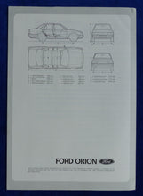 Lade das Bild in den Galerie-Viewer, Ford Orion - Technische Daten MJ 1985 - Prospekt Brochure 03.1985
