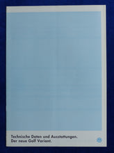 Lade das Bild in den Galerie-Viewer, VW Golf Variant - Daten &amp; Ausstattungen MJ 1994 - Prospekt Brochure 01.1994
