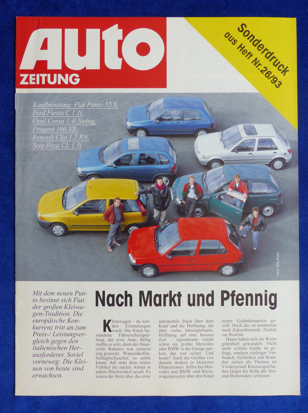 Fiat Punto Opel Corsa Ford - Kaufberatung - Sonderdruck AutoZeitung Heft 26/1993