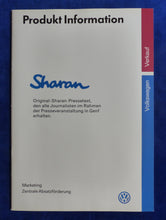 Lade das Bild in den Galerie-Viewer, VW Sharan Carat VR6 Produkt-Information - Presse-Information press-kit 1995
