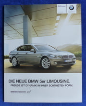 Lade das Bild in den Galerie-Viewer, BMW 5er Limousine 550i Typ F10 MJ 2010 - Prospekt Brochure 02.2009
