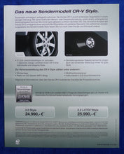 Lade das Bild in den Galerie-Viewer, Honda CR-V Sondermodell Style MJ 2009 - Prospekt Brochure 10.2008
