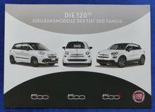 Lade das Bild in den Galerie-Viewer, Fiat 500 500L 500X 120th Jubiläumsmodelle - Prospekt Preisliste Brochure 2019
