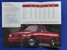 Lade das Bild in den Galerie-Viewer, GMC Sonoma Club Coupe Pickup - Value Pricing - US-Prospekt Brochure 1995 USA
