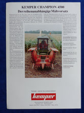 Lade das Bild in den Galerie-Viewer, Kemper Champion Mähvorsatz 4500 - Prospekt Brochure 90er
