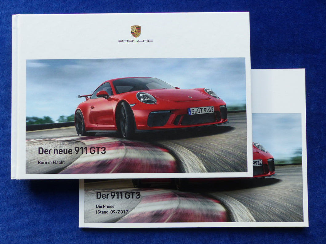 Porsche 911 GT3 Typ 991.2 MJ 2018 - Hardcover Prospekt + Preisliste 09.2017
