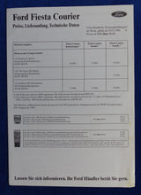 Lade das Bild in den Galerie-Viewer, Ford Fiesta Courier Kombi Kastenwagen - Prospekt Brochure + Preisliste 02.1996
