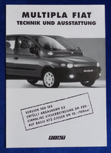 Lade das Bild in den Galerie-Viewer, Fiat Multipla - Technik &amp; Ausstattung MJ 1999 - Prospekt Brochure 01.1999
