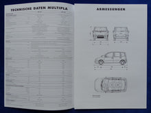 Lade das Bild in den Galerie-Viewer, Fiat Multipla - Technik &amp; Ausstattung MJ 1999 - Prospekt Brochure 01.1999
