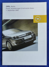 Lade das Bild in den Galerie-Viewer, Opel Astra - Preisliste MJ 2006 - Prospekt Brochure 09.2005
