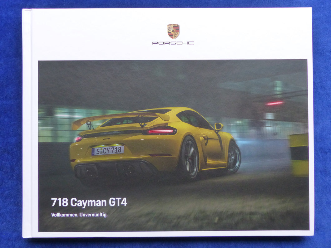 Porsche 718 Cayman GT4 Typ 982 MJ 2020 - Hardcover Prospekt Brochure 06.2019