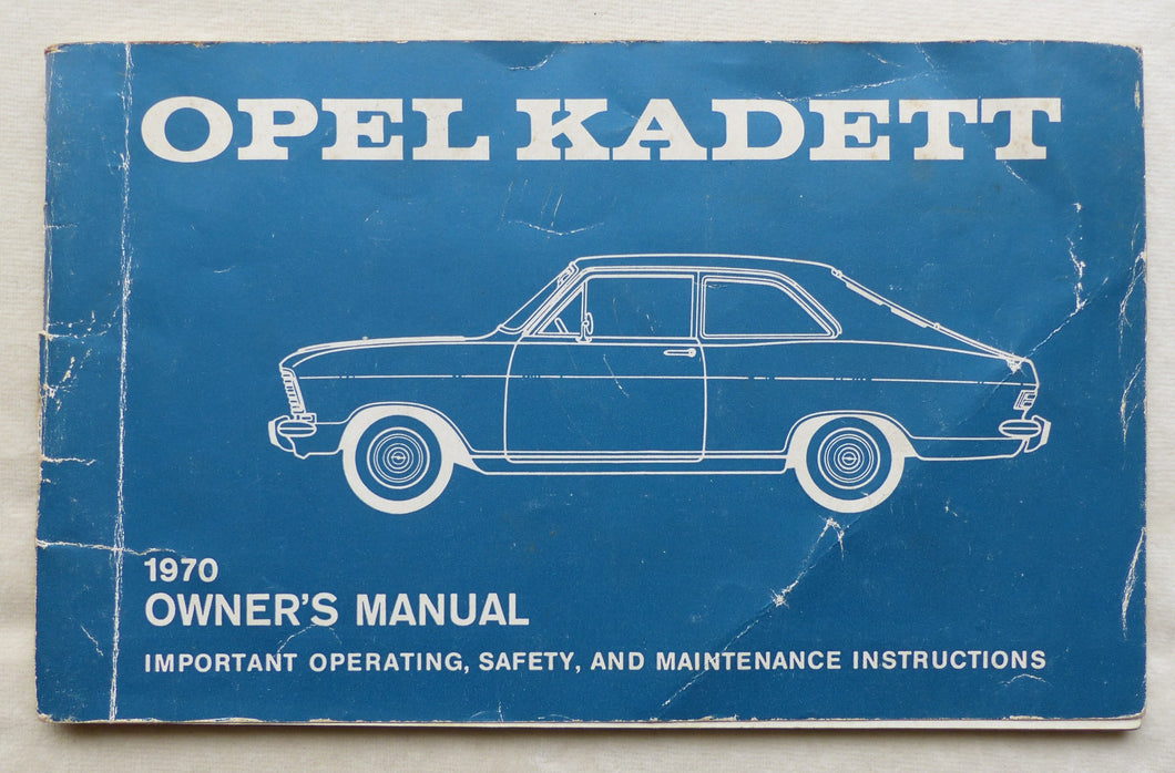 Opel 1970 Kadett Rallye Coupe - Owner's Manual US-Betriebsanleitung 1969 USA