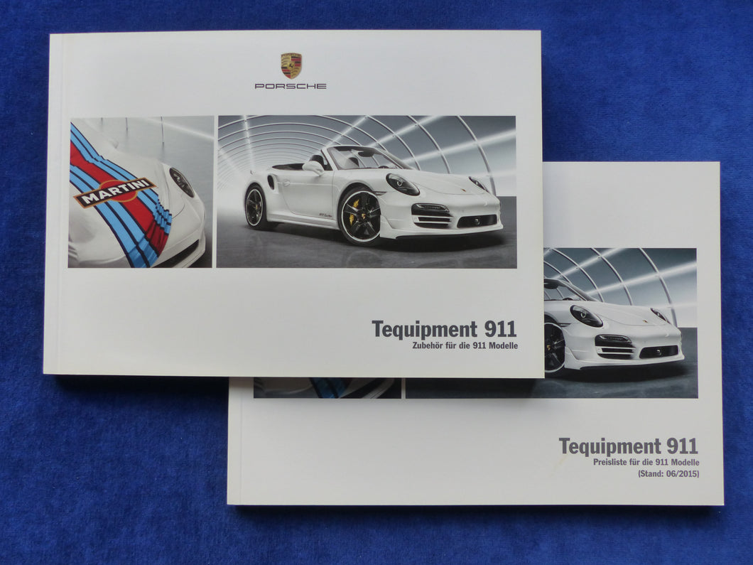 Porsche Tequipment 911 Typ 991 MJ 2016 - Prospekt Brochure + Preisliste 06.2015