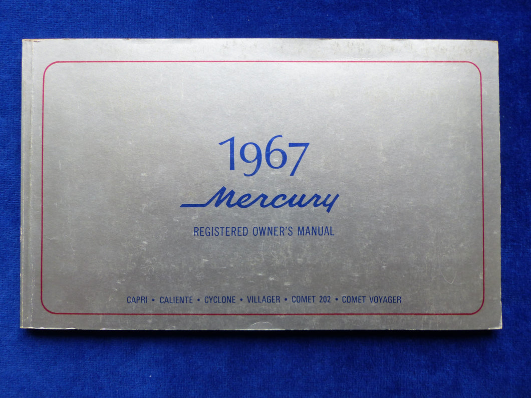 Mercury 1967 Capri Cyclone Comet - Owner's Manual US-Betriebsanleitung 07.1966