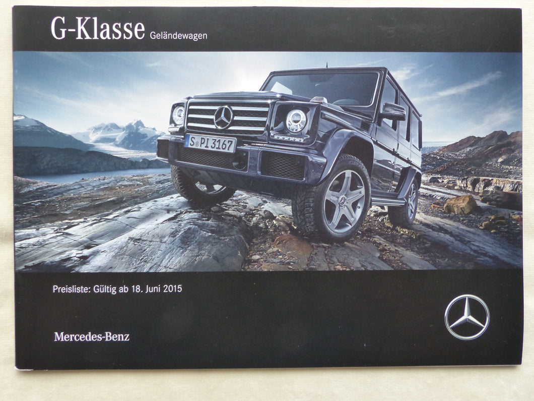 Mercedes G-Klasse G 65 AMG - Preisliste MJ 2016 - Prospekt Brochure 06.2015