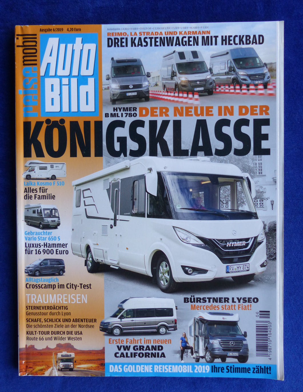 AutoBild Reisemobil Heft 6/2019 - Hymer Laika Crosscamp VW California Bürstner