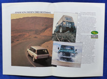 Lade das Bild in den Galerie-Viewer, Land Rover 90 110 Range Rover - Prospekt Brochure 1986 Schweiz deutsch
