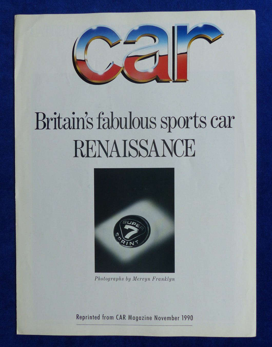 Caterham Super 7 HPC - Sonderdruck Reprint Car Magazine 11.1990 England englisch
