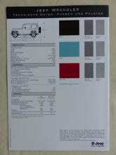 Lade das Bild in den Galerie-Viewer, Jeep Wrangler - Daten Farben Ausstattungen MJ 1995 - Prospekt Brochure 09.1994
