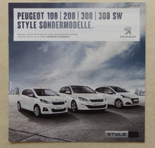 Lade das Bild in den Galerie-Viewer, Peugeot 108 208 308 Style Sondermodelle - Preisliste MJ 2017 - Prospekt 06.2016
