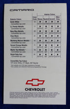 Lade das Bild in den Galerie-Viewer, Chevrolet 2001 Camaro Exterior Colors - US-Prospekt Brochure 2000 USA

