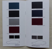 Lade das Bild in den Galerie-Viewer, Honda Accord Limousine Aero Deck Coupe - Farben 1992 - Prospekt Brochure 03.1992
