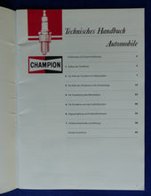 Lade das Bild in den Galerie-Viewer, Champion Zündkerzen Automobile Technisches Handbuch - Prospekt Brochure 09.1982
