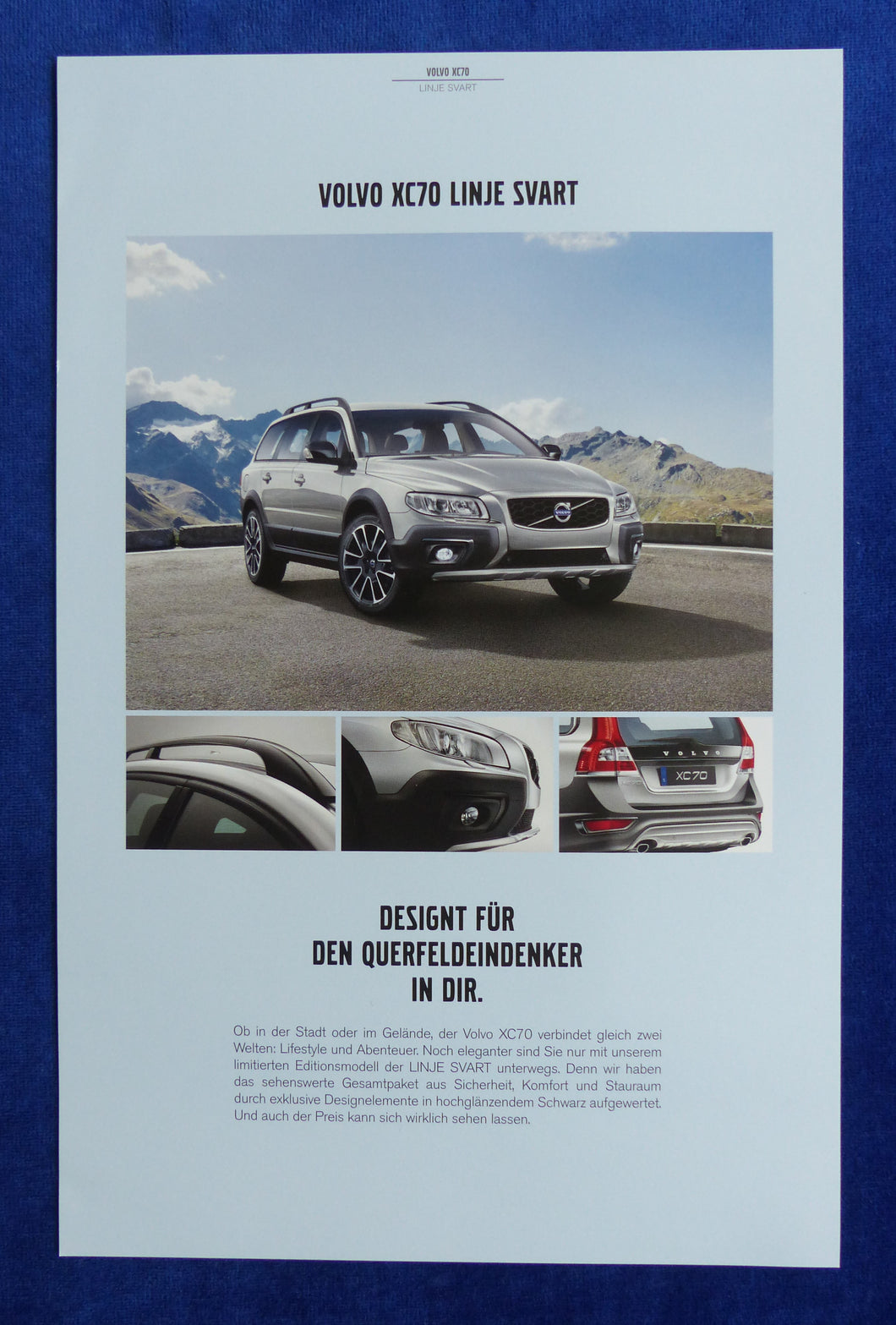 Volvo XC70 Linje Svart Edition MJ 2016 - Prospekt Brochure 03.2015