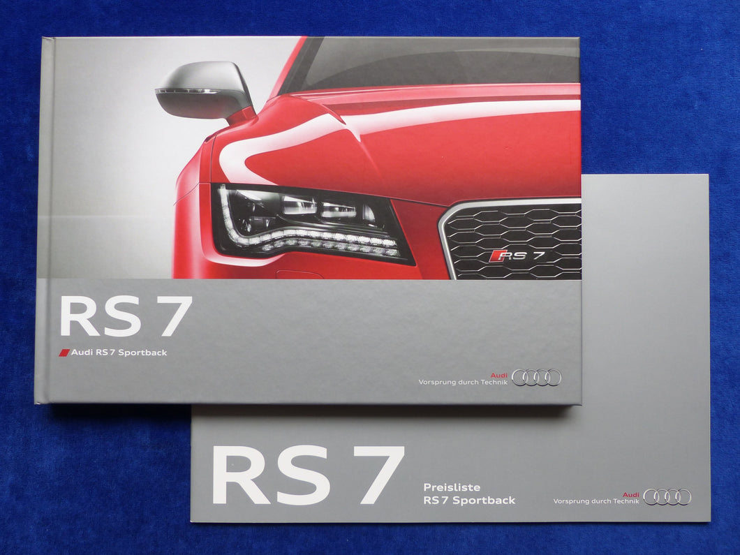 Audi RS 7 Sportback quattro MJ 2014 - Hardcover Prospekt + Preisliste 05.2013