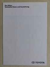 Lade das Bild in den Galerie-Viewer, Toyota HiAce Combi Kasten - Prospekt Brochure + Daten &amp; Ausstattungen 04.1994
