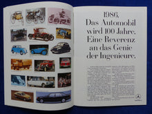 Lade das Bild in den Galerie-Viewer, Mercedes-Benz 100 Jahre Automobil Jubiläum - Prospekt Brochure 02.1986
