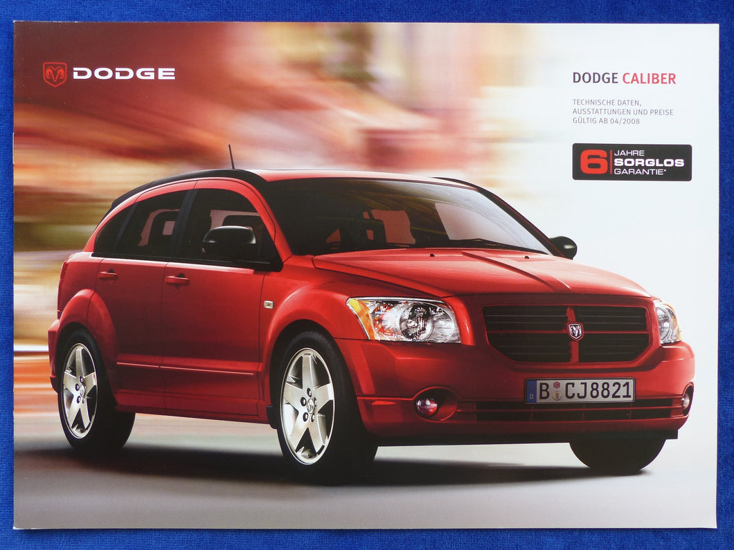 Dodge Caliber - Preisliste MJ 2008 - Prospekt Brochure 03.2008