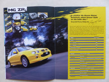 Lade das Bild in den Galerie-Viewer, MG Range 2002 ZR ZS ZT ZT-T MGF Roadster - Prospekt + Preisliste 09.2001
