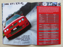 Lade das Bild in den Galerie-Viewer, MG Range 2002 ZR ZS ZT ZT-T MGF Roadster - Prospekt + Preisliste 09.2001
