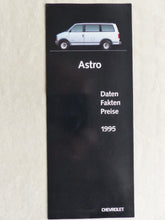 Lade das Bild in den Galerie-Viewer, Chevrolet Astro MJ 1996 - Prospekt Brochure + Preisliste 1995
