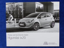 Lade das Bild in den Galerie-Viewer, Hyundai ix20 - Preisliste MJ 2016 - Prospekt Brochure 06.2015
