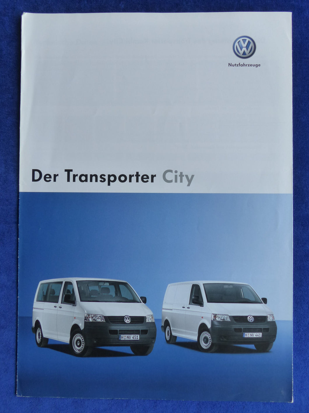 VW Bus T5 Transporter City MJ 2005 - Prospekt Brochure 12.2004