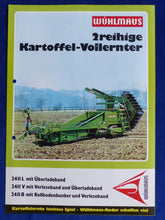 Lade das Bild in den Galerie-Viewer, Wühlmaus Kartoffel-Vollernter 2411 Erntemaschine - Prospekt Brochure 80er
