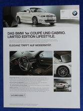 Lade das Bild in den Galerie-Viewer, BMW 1er Coupe Cabrio Edition Exclusive Sport Lifestyle - Prospekt Brochure 2013
