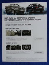 Lade das Bild in den Galerie-Viewer, BMW 1er Coupe Cabrio Edition Exclusive Sport Lifestyle - Prospekt Brochure 2013
